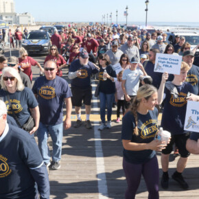 A scene from from the 13th Annual HERO Walk, on the Ocean City Boardwalk, Sunday, October 20, 2024. Proceeds from the event benefit the HERO Campaign, whose mission is to prevent drunk driving by making the use of designated drivers as automatic as wearing a seatbelt.